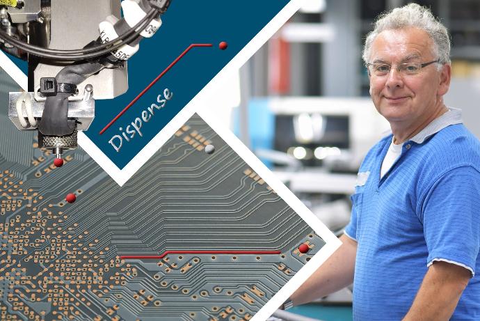 Inline glue dispensing in PCB assembly lines